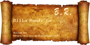 Billa Renáta névjegykártya